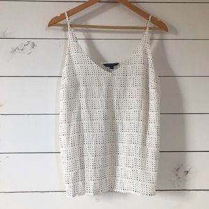 White and black polka dot Banana Republic cami